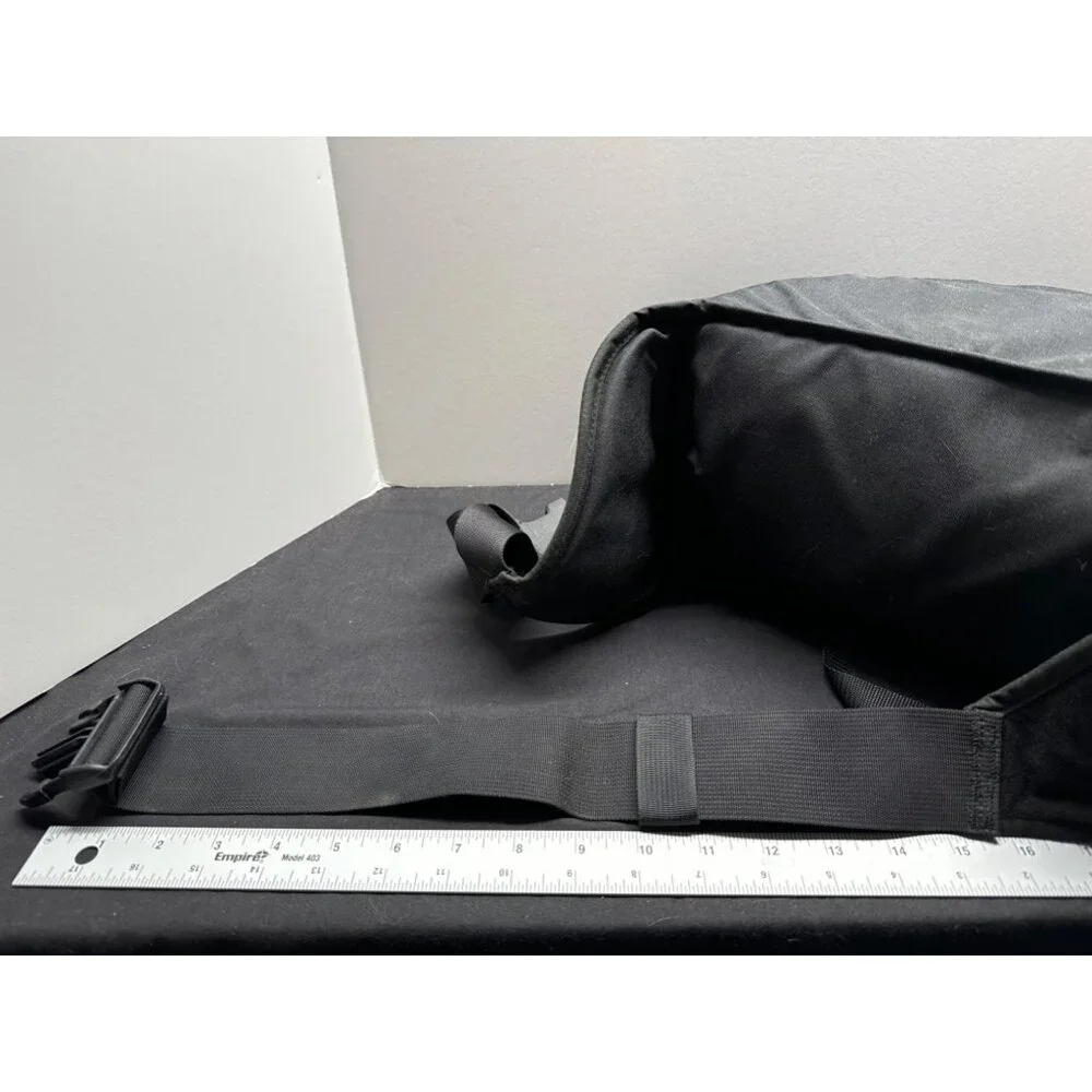L.L. Bean Black Canvas Waist Bag With Adjustable Strap & Multiple Pockets